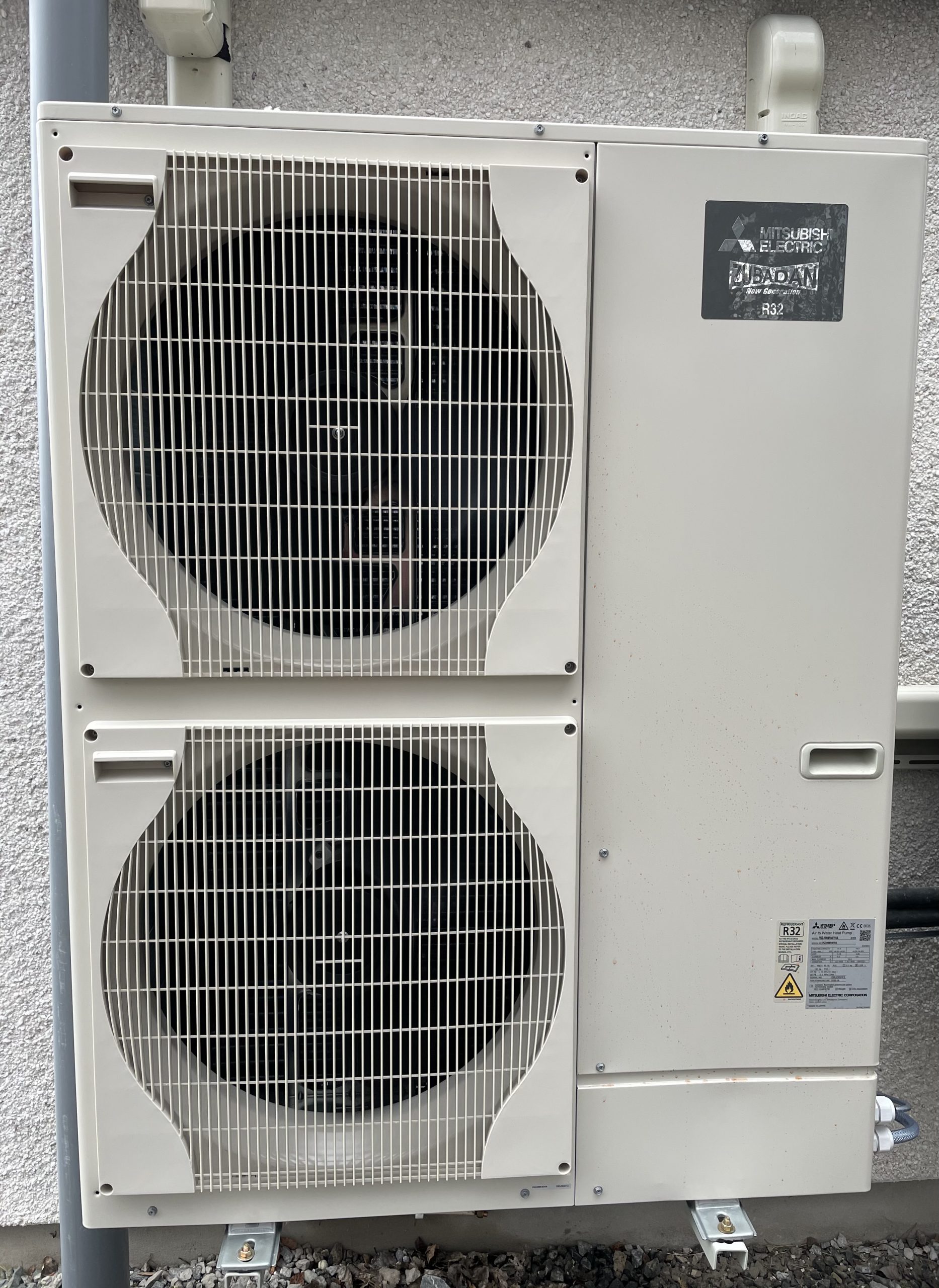 3 Phase Heat pump outside the building